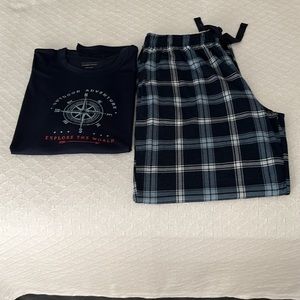 NWT, L, Cuddl Duds, Navy 2 Piece Pajama Set